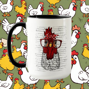 funny crazy chicken lady add text mug