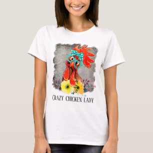 funny crazy chicken lady word art T-Shirt