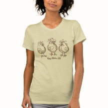 Funny Crazy Chickens Line Art Personalised T-Shirt
