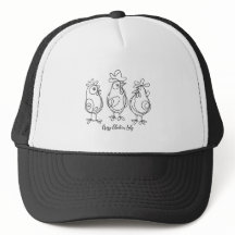 Funny Crazy Chickens Line Art Personalised