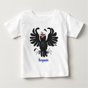 Funny crazy crow raven cartoon illustration baby T-Shirt