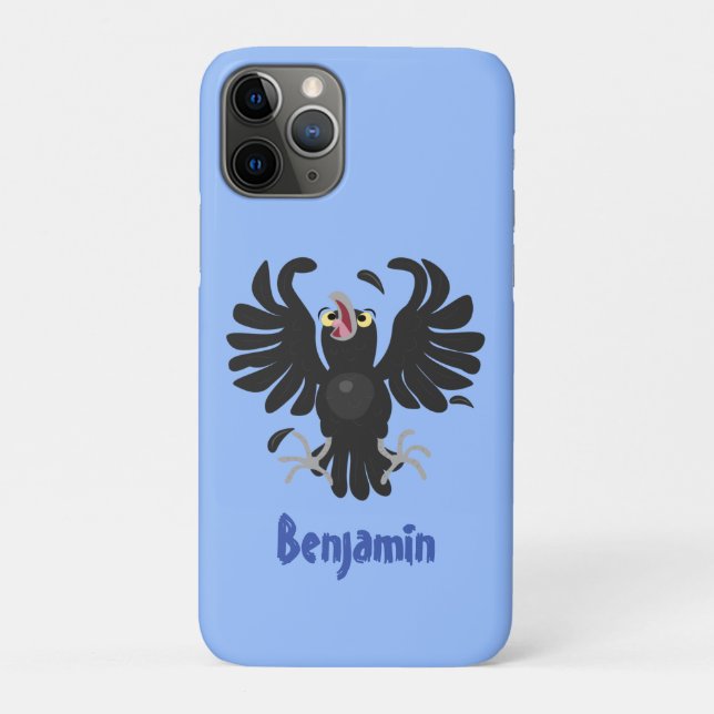 Funny crazy crow raven cartoon illustration Case-Mate iPhone case (Back)