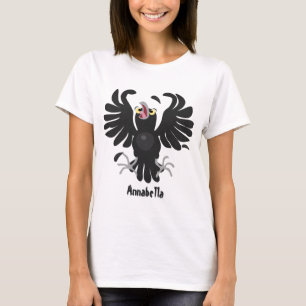 Funny crazy crow raven cartoon illustration T-Shirt
