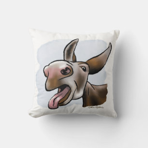 Funny Crazy Donkey Cartoon Cushion