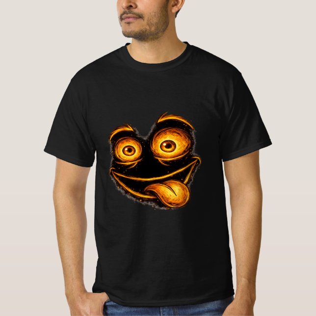 Funny Crazy Face Graphic T-Shirt for Men (Front)