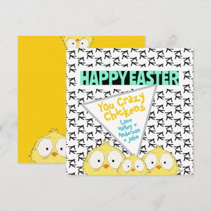 Funny Crazy Fun Happy Easter You Crazy Chickens    Holiday Card