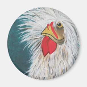 Funny Crazy Hair Chicken Magnet