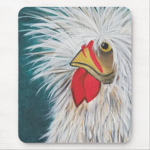 Funny Crazy Hair Chicken Mouse Pad