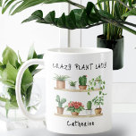 Funny Crazy Plant Lady Personalised  Coffee Mug<br><div class="desc">For the plant lover,  keen gardener or botanist. Underneath the main design is where this funny plant lover coffee mug can be personalised with the inclusion of a name or your choice of other text.</div>