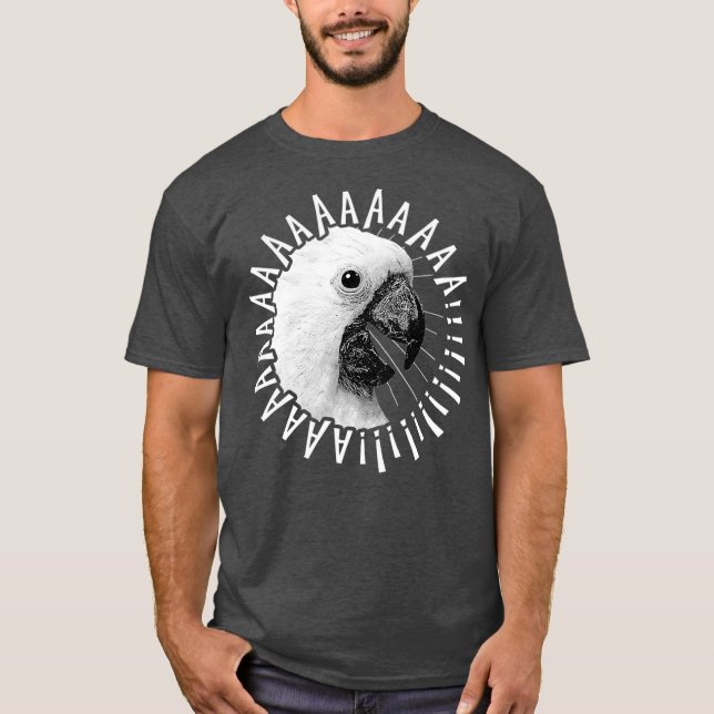 Funny Crazy Screaming Cockatoo Shirt Parrot Bird (Front)