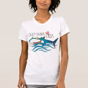 Funny Crazy Shark Lady Women's Week-End Tee