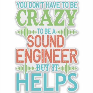 Funny crazy sound engineer colourful levels