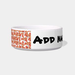 Funny Cream Dachshund Name Christmas Pattern Bowl