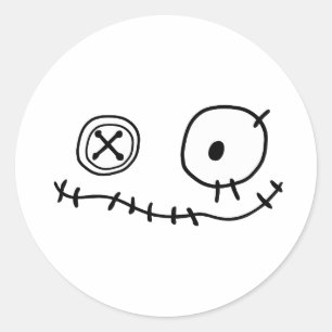funny creep cute monster cartoon character Hallowe Classic Round Sticker