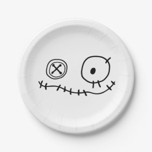 funny creep cute monster cartoon character Hallowe Paper Plate