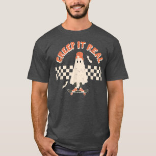Funny CREEP IT REAL Ghost Wearing Hat T-Shirt