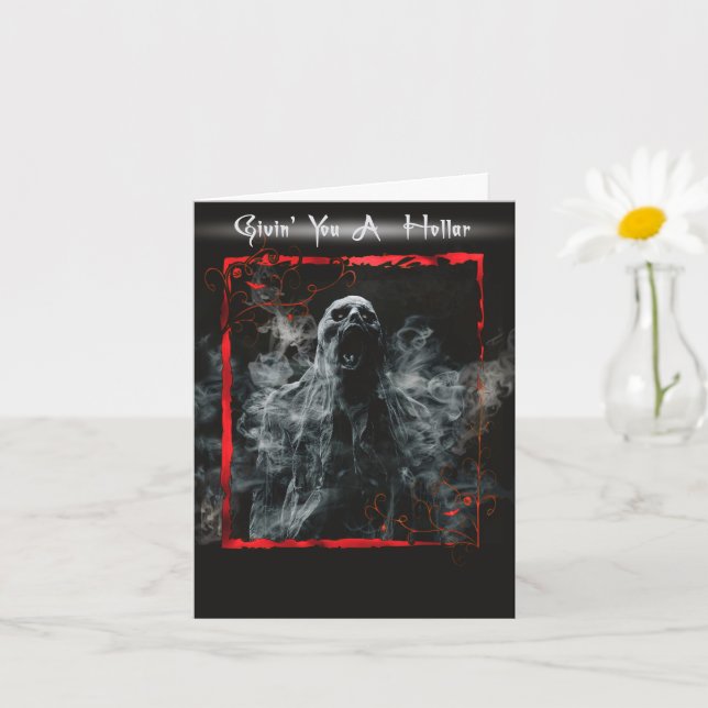 Funny Creepy Halloween Greetings Card (Small Plant)