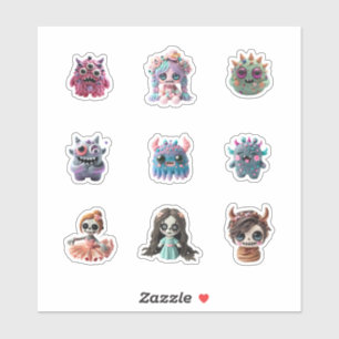 funny creepy kawaii monster pink red amazing big