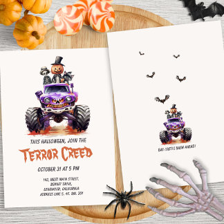 Funny Creepy Monster Truck Costume Party Invitation