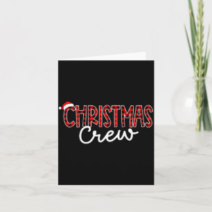 Funny Crew Santa Hat Christmas Red Plaid Xmas Fami Card