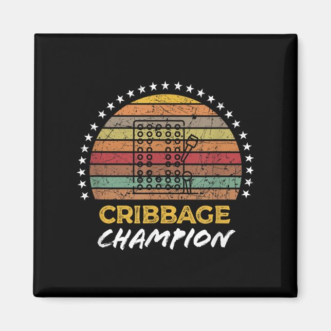 Funny Cribbage Champion, Winner Board Game Quote G Magnet (Front)