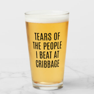 Funny Cribbage Coaster Tears of the People I Beat Glass