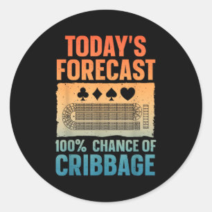 Funny Cribbage Design For Men Women Kids Card Game Classic Round Sticker