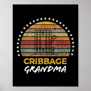 Funny Cribbage Grandma Board Game Quote Graphic Poster