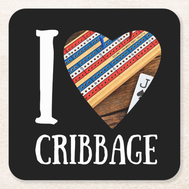 Funny cribbage square paper coaster (Front)