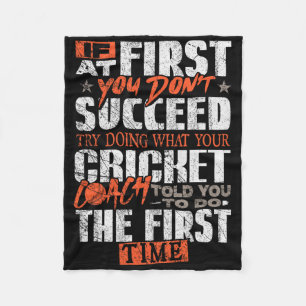 Funny Cricket Coach Fleece Blanket