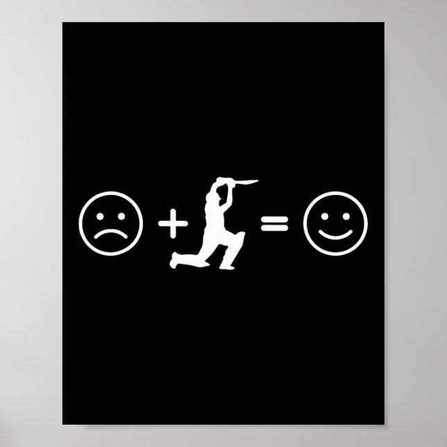 Funny Cricket – Cricket Makes Happy Cover Drive Jo Poster (Front)