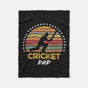 Funny Cricket Dad Player Fan Coach Quote Graphic Fleece Blanket