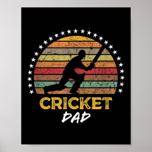 Funny Cricket Dad Player Fan Coach Quote Graphic  Poster