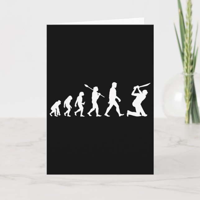 Funny Cricket Evolution Tee For Cricket Players Or Card (Front)