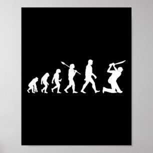 Funny Cricket Evolution Tee For Cricket Players Or Poster