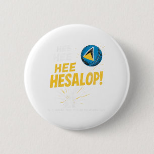 Funny Cricket Fans Hesalop Saint Lucian Flag Men's 6 Cm Round Badge