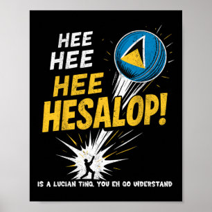 Funny Cricket Fans Hesalop Saint Lucian Flag Men's Poster