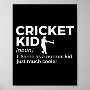 Funny Cricket Kid Definition Poster