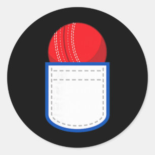 Funny Cricket Ll In My Fake Pocket Cricket Match P Classic Round Sticker