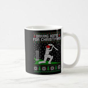 Funny Cricket Player Driving Home For Christmas Sw Coffee Mug