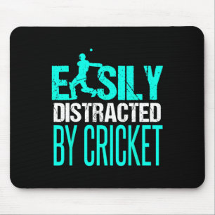 Funny Cricket Player Easily Distracted By Cricket Mouse Pad