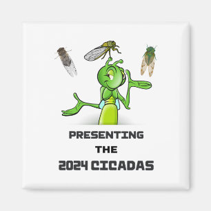 Funny Cricket Presenting Cicadas Bugs Insects Inva Magnet