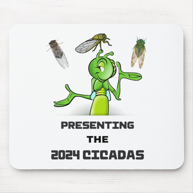 Funny Cricket Presenting Cicadas Bugs Insects Inva Mouse Pad (Front)