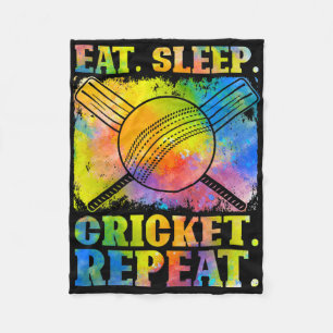 Funny Cricket Repetiion Field Sports For Ll Player Fleece Blanket