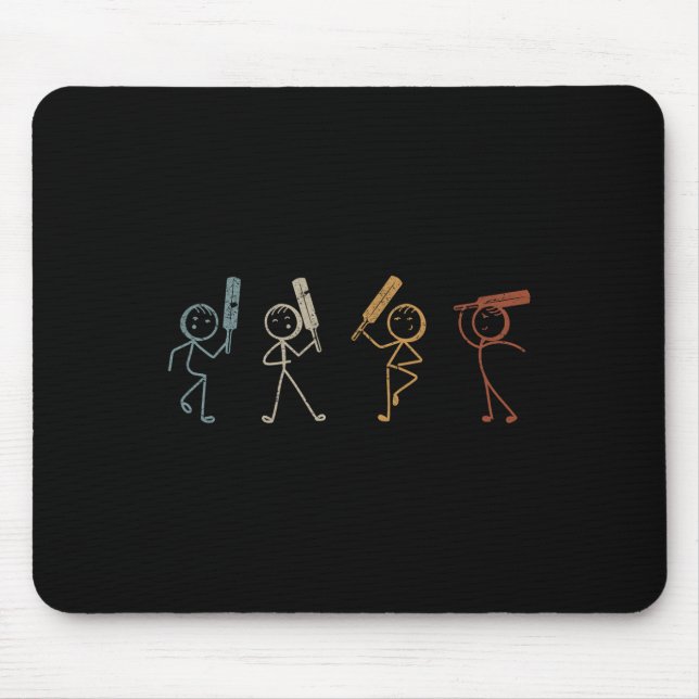 Funny Cricket Stick Figure Funny Cricketer Cricket Mouse Pad (Front)
