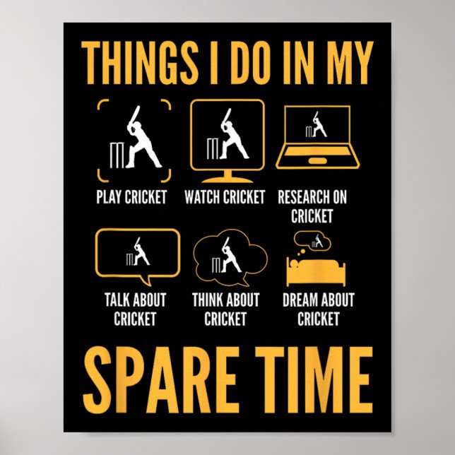 Funny Cricket Things To Do In My Spare Time  Poster (Front)