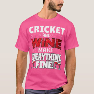 Funny Cricket Wine Gif Cute Sports T-Shirt
