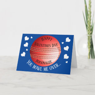 Funny Cricket You Bowl Me Over Valentines Holiday Card