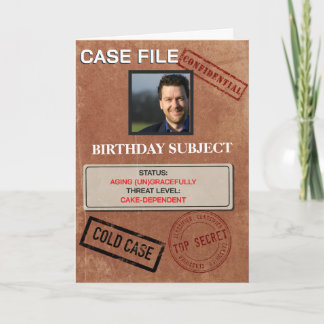 Funny Crime Case File Birthday Card | Dark Humour