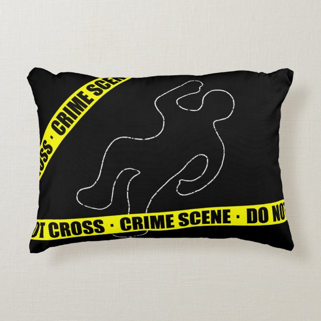 Funny Crime Scene Decorative Cushion (Front)